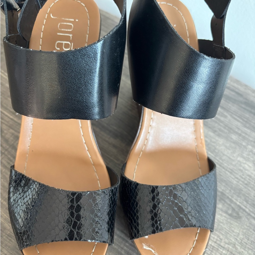 J. Crew Black Textured Sandals